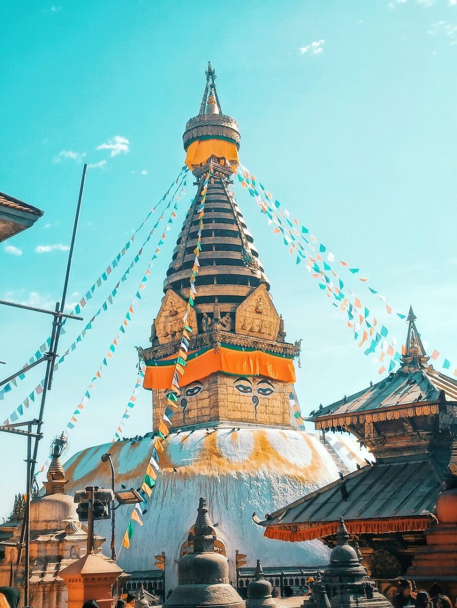 monument, temple, ancient, religious, nature, buddha purnima, landscape, mountains, sunrise, colorful, bright, architecture, buddha, meditation, history, swayambhu, kathmandu, nepal
